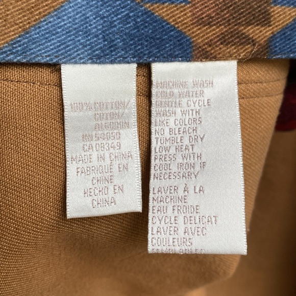 Vintage Jones New York Sport Aztec Western Print Open Front Coat Brushed Denim - Picture 5 of 16